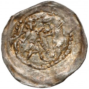 Mieszko I the Platypus, Racibórz Denarius - Prince on horseback / Fight with a lion