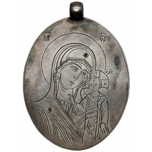 Orthodoxe religiöse Medaille - Mutter Gottes / St. Georg (?)