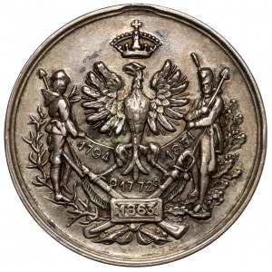 Medaille zum 100. Jahrestag des Eides von Kosciuszko in Krakau 1894.