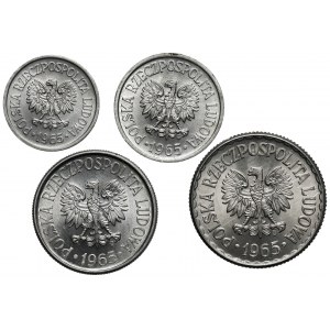 10-50 groszy i 1 złoty 1965, zestaw (4szt)