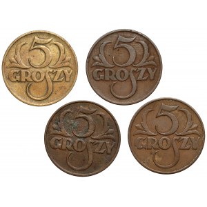 5 pennies 1923-1936, set (4pcs)
