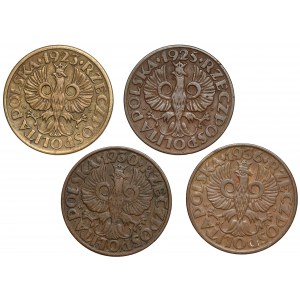 5 groszy 1923-1936, zestaw (4szt)