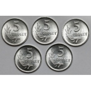 5 groszy 1958, zestaw (5szt)