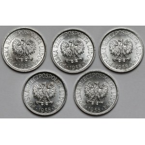 5 pennies 1958, set (5pcs)