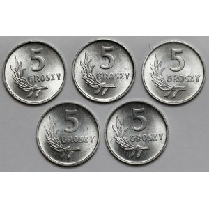 5 pennies 1958, set (5pcs)