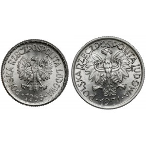 1 złoty 1966 i 2 złote 1971, zestaw (2szt)