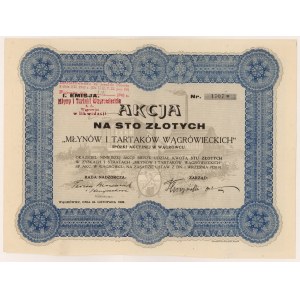 Wągrowieckie Młyny i Tartaki Wągrowieckie Sp. Akc., Em.1, 100 zl 1928