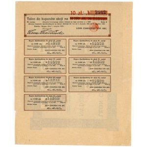 LEON CZARLIŃSKI Tow. Akc., 10.000 mkp / 10 zł 1923
