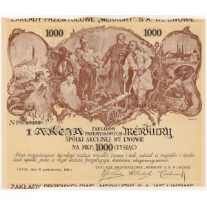 MERKURY Zakłady Przemysłowe, 1.000 mkp 1921