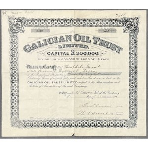 Galician Oil Trust, Limited, Registered Share for 0.5 pounds 1913