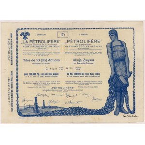 PETROLIFERE Belgian-Polish Petroleum Sp., Em.1, 10x 10,000 mkp 1923