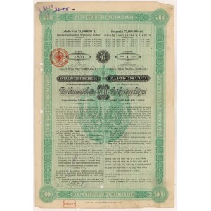 Galician Railway of Karl Ludwig, Debt Record (bond) for 5,000 zlotys 1890