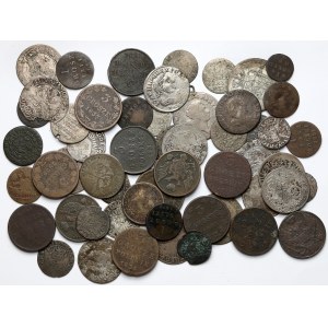 Old Poland, set of silver and bronze coins MIX (55pcs)