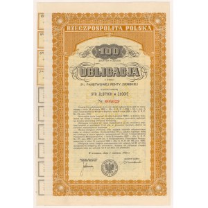 3% State Land Pension 1936, Bond for 100 zlotys