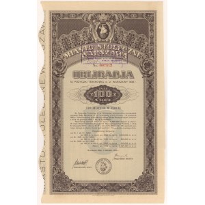 Warsaw, 5% Field Loan, Bond for 100 zloty 1935