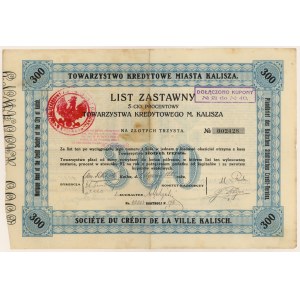 Kalisz, TKM, Pledge letter for 300 zlotys 1925