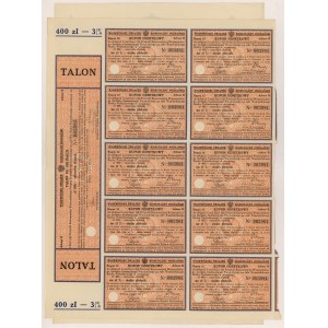 Poznań, Poż. Woj. Zw. Komunalnego 1927 r., Obligacja na 400 zł