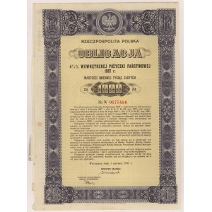 4.5% Poż. Wewnętrzna 1937, Obligacja na 1.000 zł - seria W