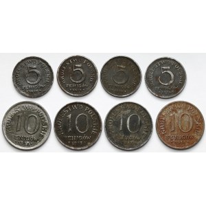 5-10 fenigów 1917, zestaw (8szt)