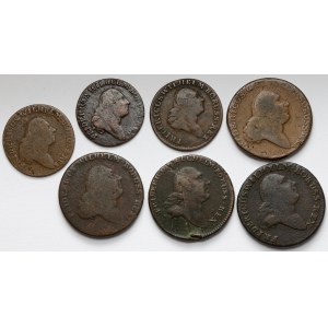 South Prussia, 1 and 3 pennies 1796-1797, set (7pcs)