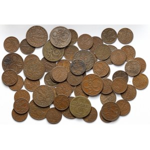 II RP, 1-5 pennies 1923-1939, set (61pcs)