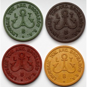 Lviv Joint Stock Brewing Company - 4 tokens and prints, set
