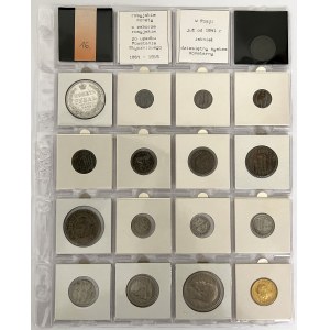 Russia, bronze and silver coins + 10 rubles 1900 (17pcs)