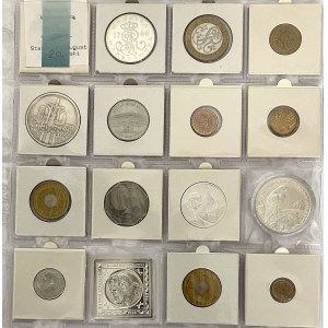 III RP, zestaw monet i żetonów okolicznościowych, w tym SREBRO, zestaw (15szt)