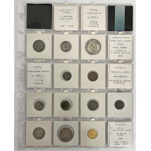 Austria, lot of silver and bronze coins + 10 corona 1909 (12pcs)