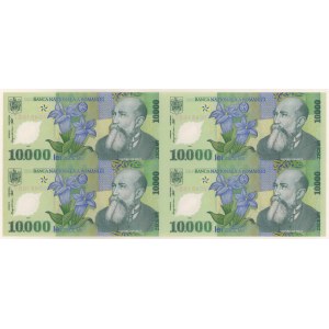 Romania, 10.000 Lei 2000 - Polymer - Block of 4 with certificate