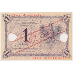 1 złoty 1919 - WZÓR - S.46 B - z perforacją