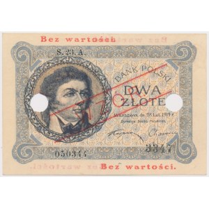 2 zloty 1919 - MODEL - S.23.A - with perforation.