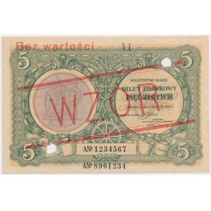 5 złotych 1925 - Konstytucja - WZÓR - Nr 41