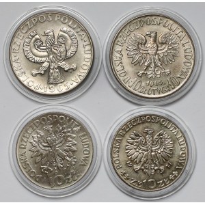PRÓBY CuNi 10 złotych 1965-1971, zestaw (4szt)