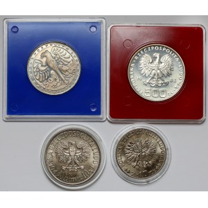 PRÓBY CuNi i Ag, 10-500 złotych 1965-1982, zestaw (4szt)