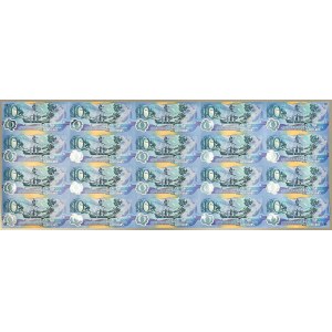 New Zealand, 10 Dollars 2000 - polymers - Uncut sheet