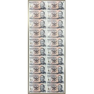 Mexico, 20 Pesos 2001 - Polymers - Uncut Sheet