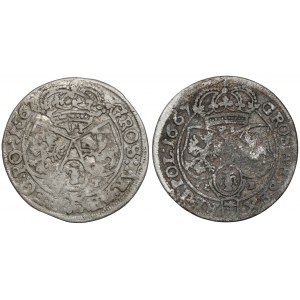 John II Casimir, Sixers 1667 AT and TLB (2pcs)