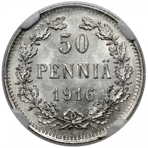 Finland / Russia, Nicholas II, 50 penniä 1916