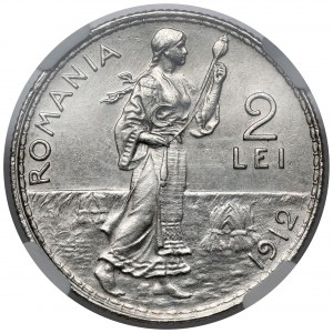 Romania, Carol I, 2 lei 1912