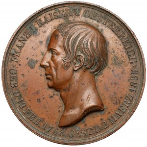 Niemcy, Prusy, Medal 1853 - na pamiątkę śmierci Franciszka I, cesarza austriackiego