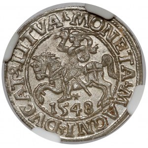 Sigismund II Augustus, halber Pfennig Vilnius 1548 - römisch - schön