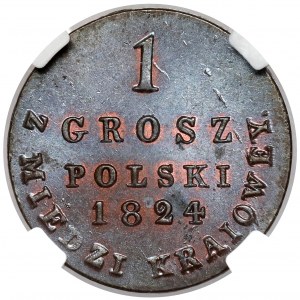 1 grosz polski 1824 IB z MIEDZI KRAIOWEY - wyśmienity