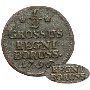 West Prussia(?), Half-penny 1796-B, Wrocław - REGNI BORUSS - very rare