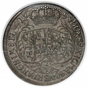 August II Silný, Gulden (2/3 tolaru) 1698 EPH, Lipsko