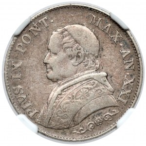 Vatikán, Pio IX, 1 lira 1866-R