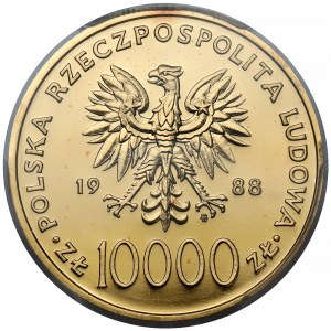 10 000 zlatých 1988 Ján Pavol II - obyčajná známka