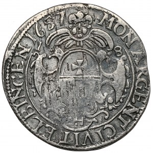 Charles X Gustav, Ort Elbląg 1657 - obverse of 1656 - rare