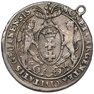 Johannes II. Kasimir, Thaler Danzig 1649 GR - mit Anhänger