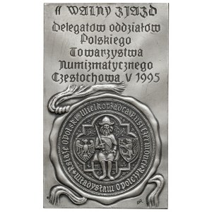 SREBRO plaque of the 2nd PTN congress - Wladyslaw Opolczyk / Mother of God